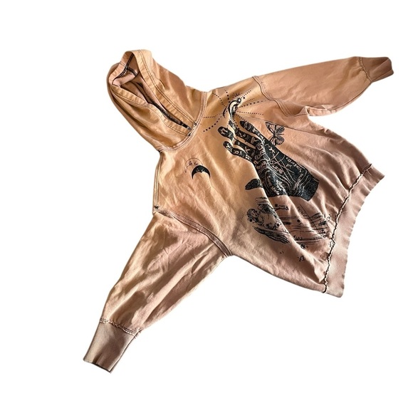 Urban Outfitters Palm Reading Hoodie Tan Size Small - Picture 5 of 6
